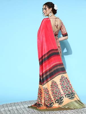 beige beige printed saree 4