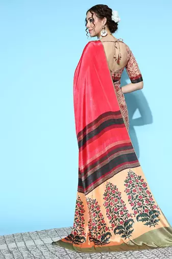 beige beige printed saree