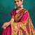 pink woven designed zari paithani saree