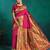 pink woven designed zari paithani saree