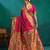 pink woven designed zari paithani saree