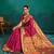 pink woven designed zari paithani saree