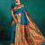green woven designed zari paithani saree