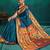 green woven designed zari paithani saree