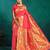pink woven design zari paithani saree