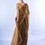 gold embellished sequinned organza saree