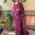 purple embellished sequinned poly georgette saree