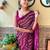 purple embellished sequinned poly georgette saree