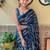 teal sequinned pure georgette saree