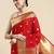 red woven design silk blend paithani saree