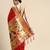 red woven design silk blend paithani saree