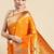 orange woven design silk blend paithani saree