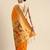 orange woven design silk blend paithani saree