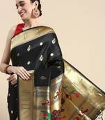 Maroon embellished saree with border