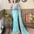 blue floral embroidered saree