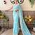 blue floral embroidered saree