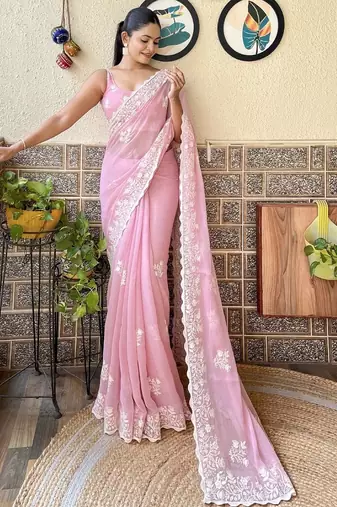 pink ombre pure cotton banarasi saree