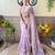 purple floral embroidered saree