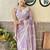 purple floral embroidered saree