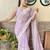 purple floral embroidered saree