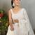 off_white embellished sequinned poly georgette saree