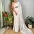 off_white embellished sequinned poly georgette saree