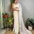 off_white embellished sequinned poly georgette saree