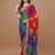 rani_pink printed embroidered detail bandhani saree