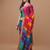 rani_pink printed embroidered detail bandhani saree