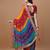 rani_pink printed embroidered detail bandhani saree