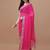 pink pink geometric printed bandhani saree