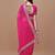 pink pink geometric printed bandhani saree