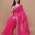 pink pink geometric printed bandhani saree