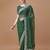 green green geometric printed bandhani saree