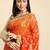 orange ethnic motifs zari poly georgette bandhani saree