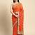 orange ethnic motifs zari poly georgette bandhani saree