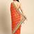 orange ethnic motifs zari poly georgette bandhani saree