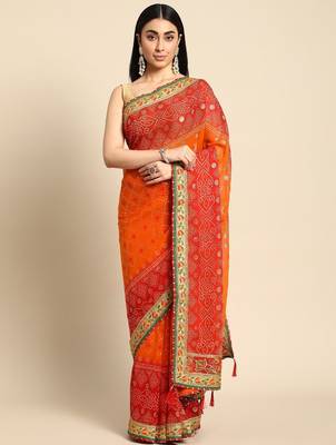 Olive embellished sequinned tissue saree 2