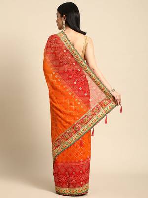 Olive embellished sequinned tissue saree 3