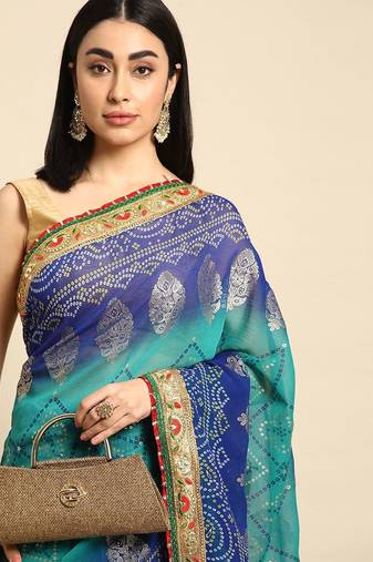 pink ombre pure cotton banarasi saree