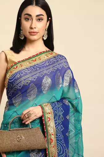 pink ombre pure cotton banarasi saree