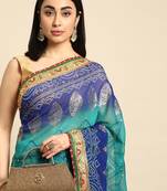 pink ombre pure cotton banarasi saree