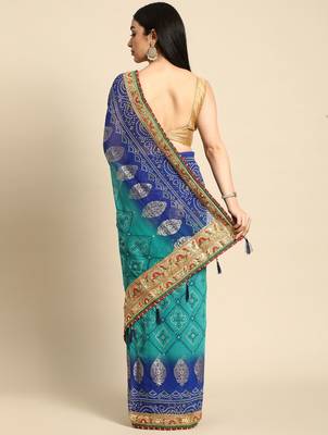 pink ombre pure cotton banarasi saree 3