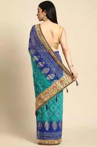pink ombre pure cotton banarasi saree