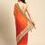 orange gotta patti poly georgette bandhani saree