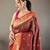 brown ethnic motifs woven design zari paithani saree