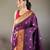 purple ethnic motifs woven design paithani silk saree