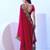 red floral sequinned satin saree