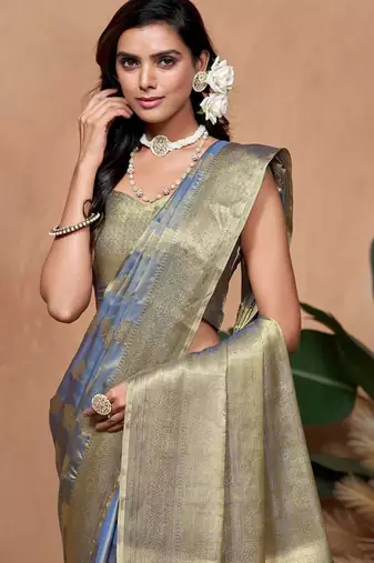 peach printed pure cotton banarasi saree