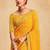 yellow yellow white bandhani printed embroidered poly georgette bandhani saree